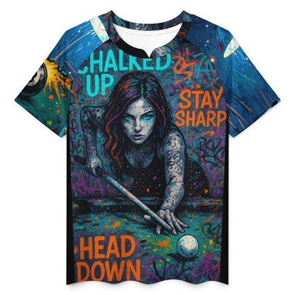 “Chalked Up” Ice Silk Pool Player Shirt – UPF 50+ Quick-Dry Performance Wear