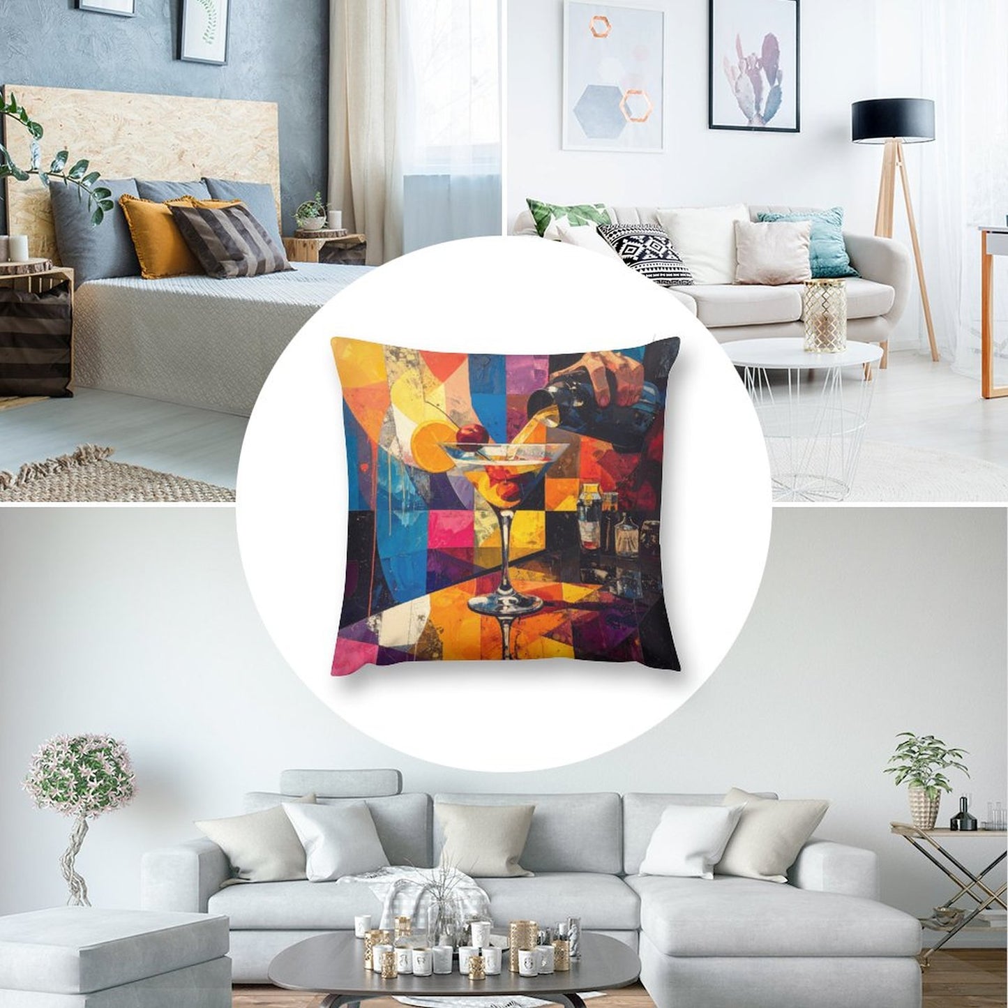Short Plush Pillow Cover(Dual-sided Printing)