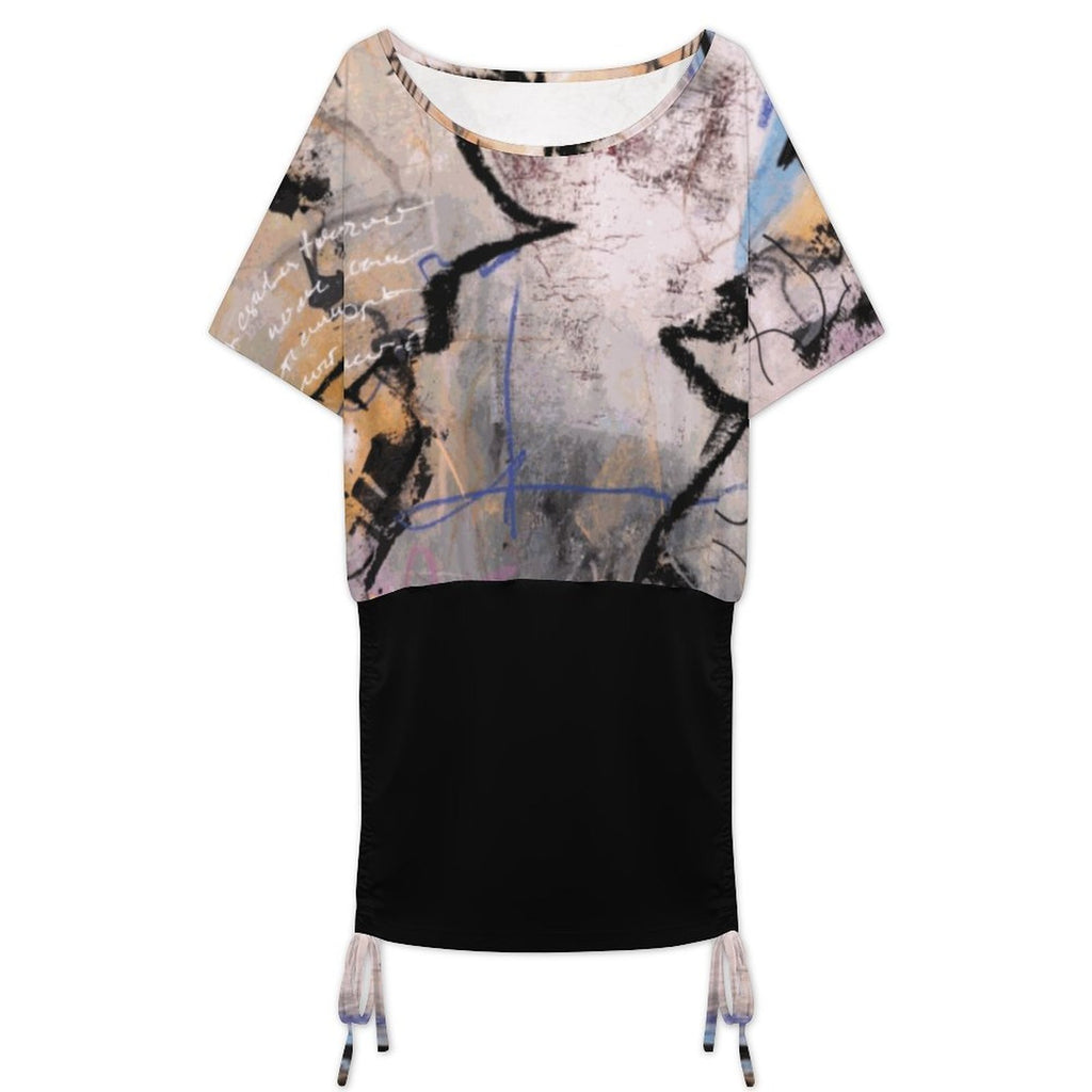 City Collection - Women's Bat Sleeve Ruched Dress