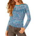 City Apparel - Women's  Long Sleeve Paisley Mesh Shirt