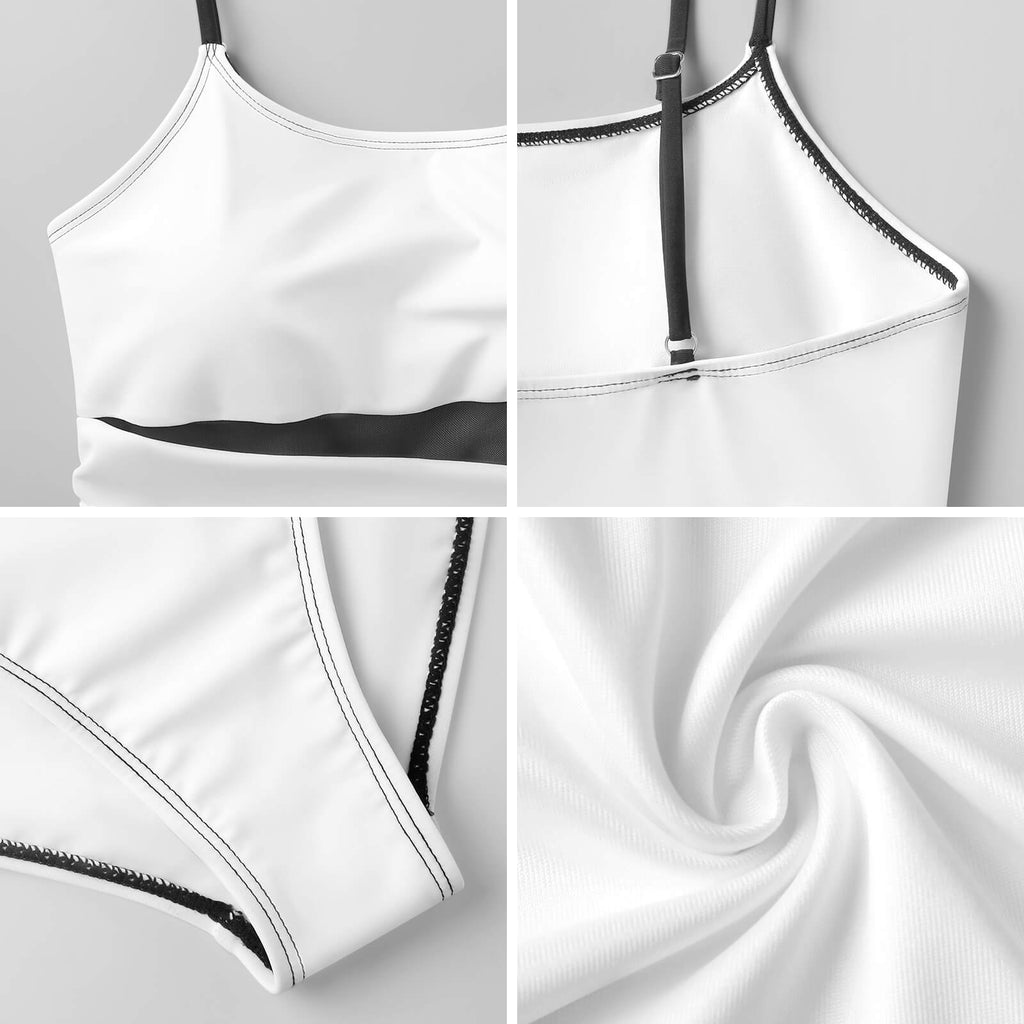 190gsm Mesh Splicing One-Piece Swimsuit(All-Over Printing)