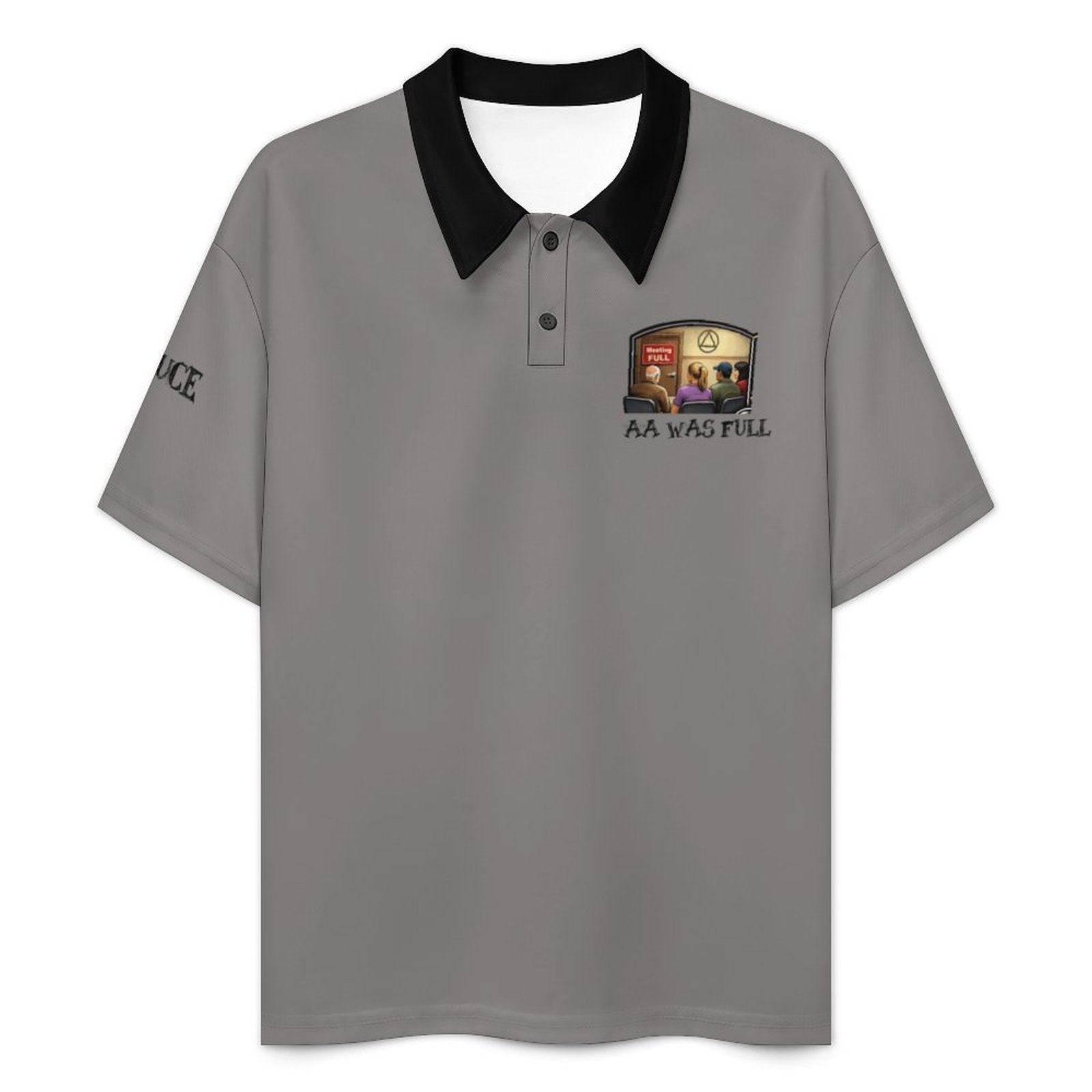 "AA Was Full" - Women’s Button-Down Polo Shirt – Short Sleeve Polyester Performance Top
