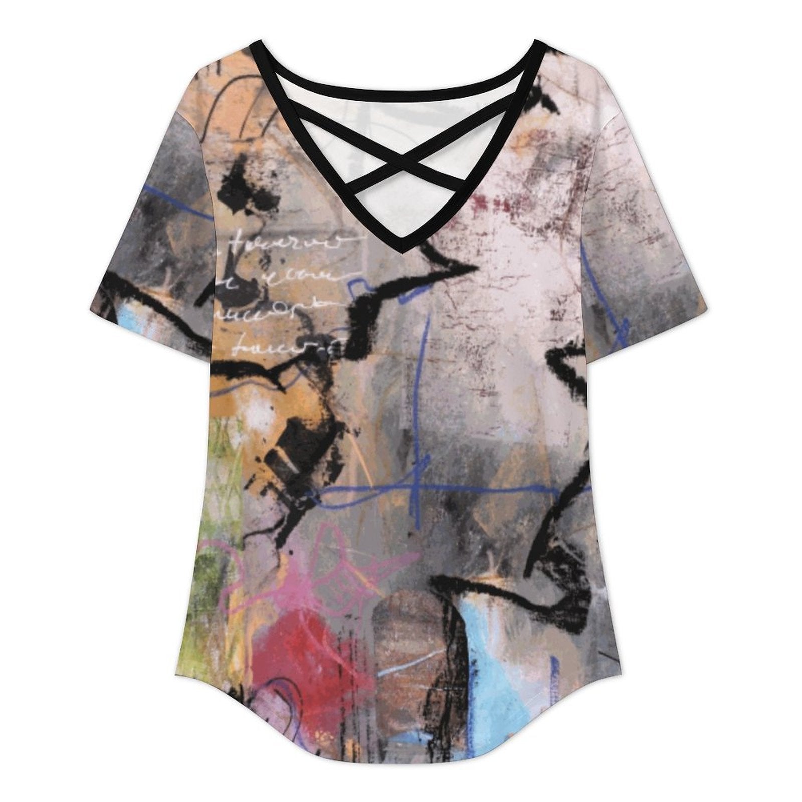 City Collection - Women's V Neck Short Sleeve Shirt