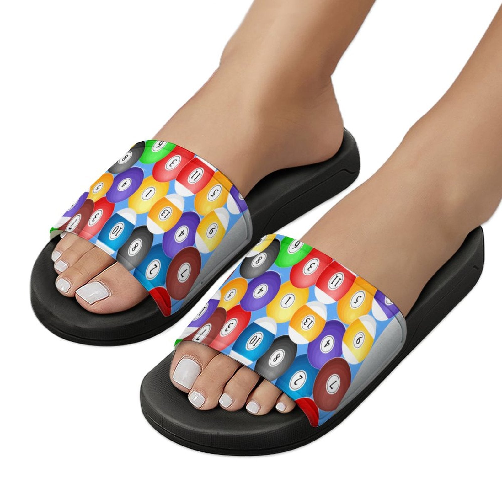 Pool Balls PVC Slide Slippers – Casual Non-Slip Poolside Slides