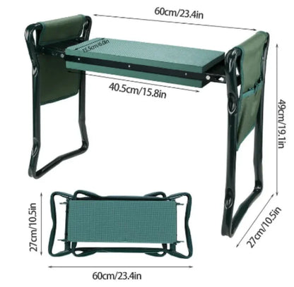 Foldable Garden Kneeler & Bench with Tool Pouch