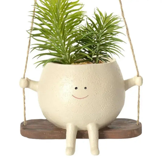 Whimsy Swinging Face Planter