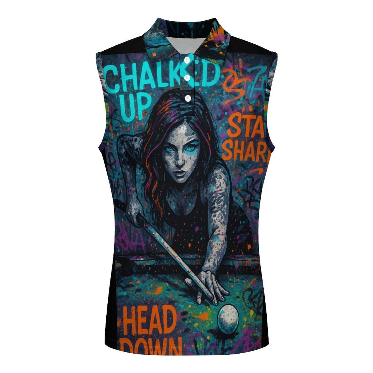 Chalked Up Women's Sleeveless Polo Shirt