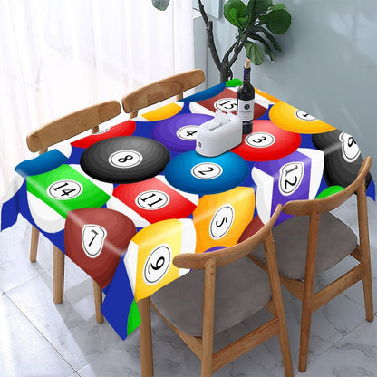 Poolball Rectangular Tablecloth – Billiards-Inspired Table Cover