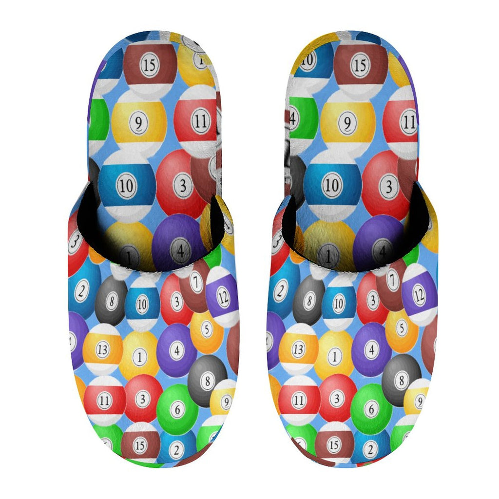 Pool Balls Collection: Men's Flannel Cotton Slippers