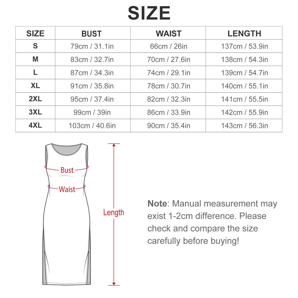 City Collection - Women's Slit Fitted Camisole Cheongsam Dress