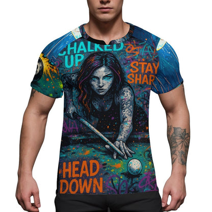 “Chalked Up” Ice Silk Pool Player Shirt – UPF 50+ Quick-Dry Performance Wear