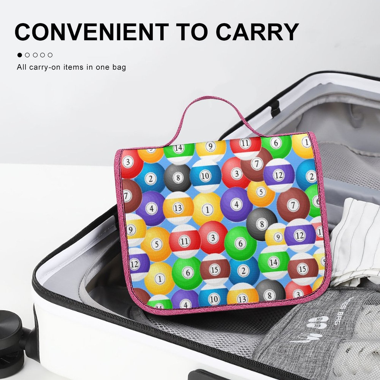 Pool Balls Collection: Travel Hanging Toiletry Bags