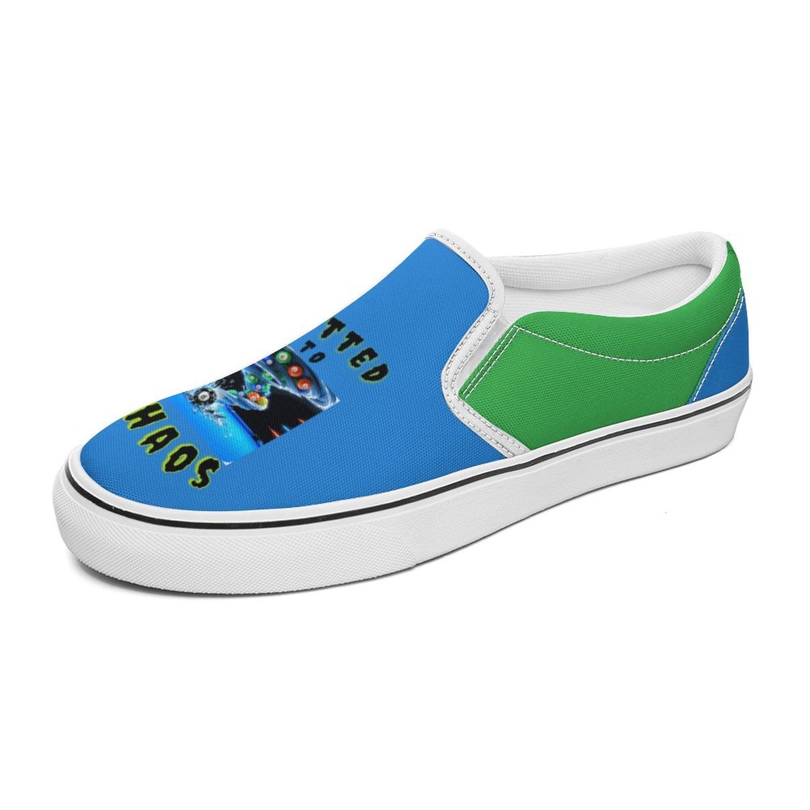 Committed to Chaos -Unisex Slip-On Canvas Sneakers – Lightweight Comfort with Bold Personality