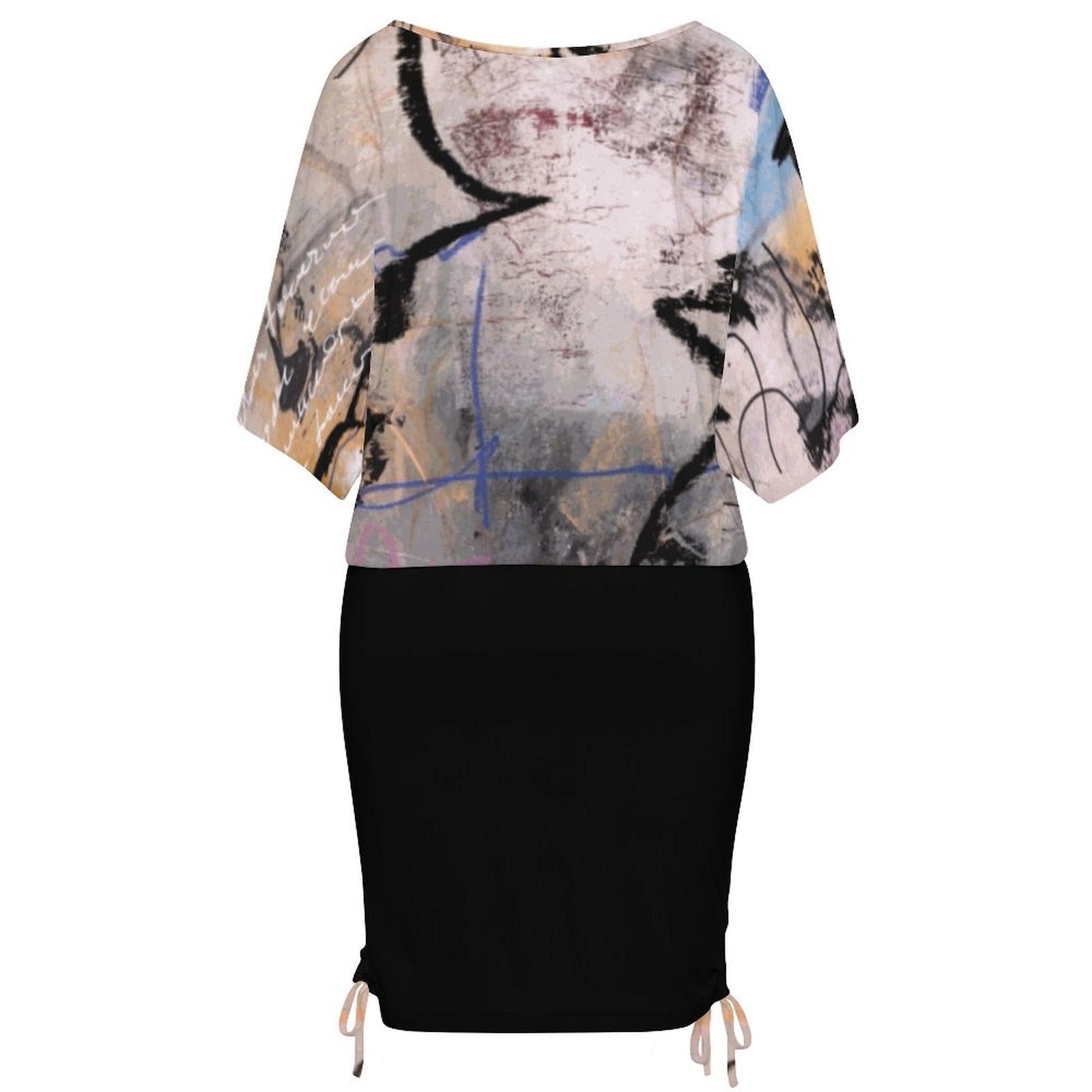 City Collection - Women's Bat Sleeve Ruched Dress