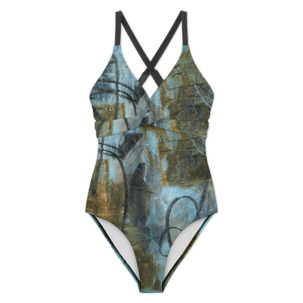190gsm Backless One-Piece Swimsuit(All-Over Printing)
