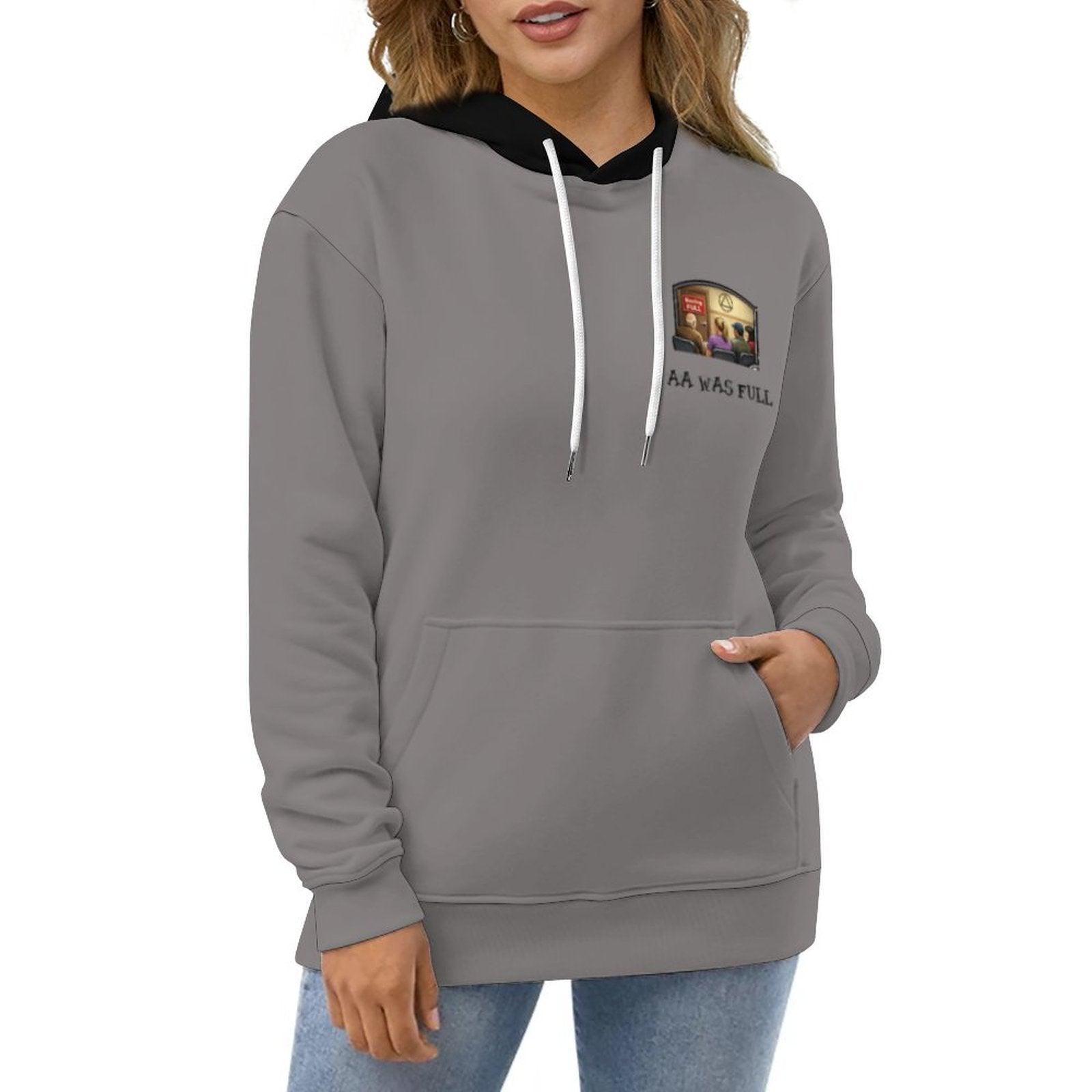"AA Was Full" Women’s Premium Pullover Hoodie – Double-Layer Hood, Soft Stretch Fabric
