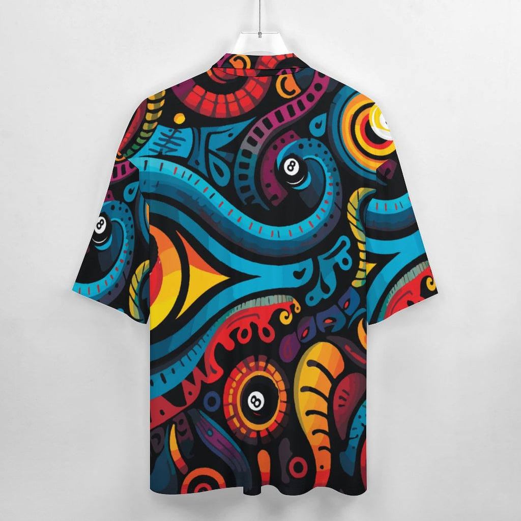 Dead Stroke  Cotton Men's Cuban Collar Short-Sleeve Shirt