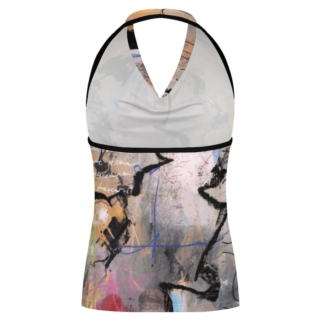 City Collection - Women's Draped Halter Tank Top
