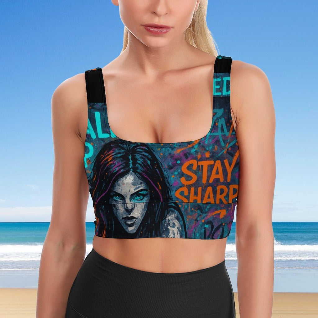 Chalked Up – Women’s Sports Bra | “Stay Sharp” Training Edition