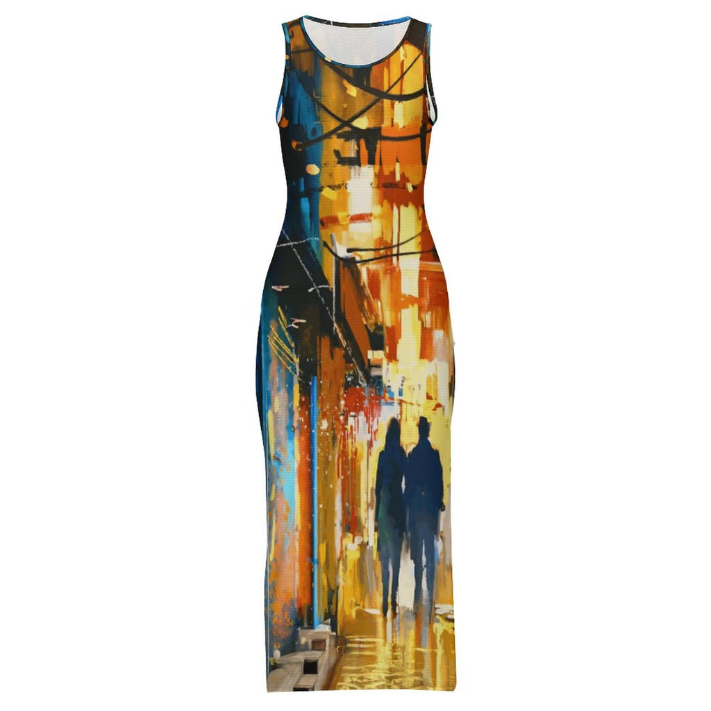 City Stroll Summer Ankle length sleeveless Dress