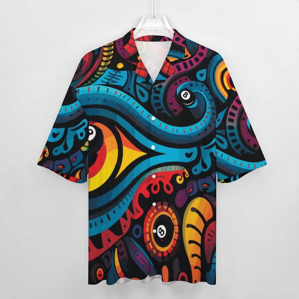 Dead Stroke  Cotton Men's Cuban Collar Short-Sleeve Shirt