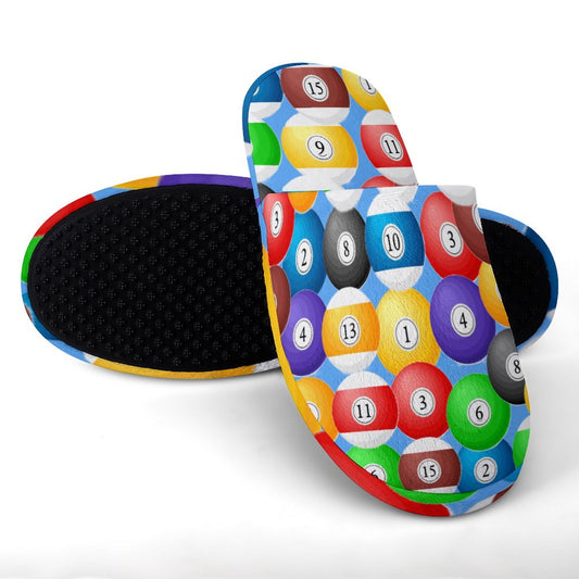 Pool Balls Collection - Women's Flannel Cotton Slippers