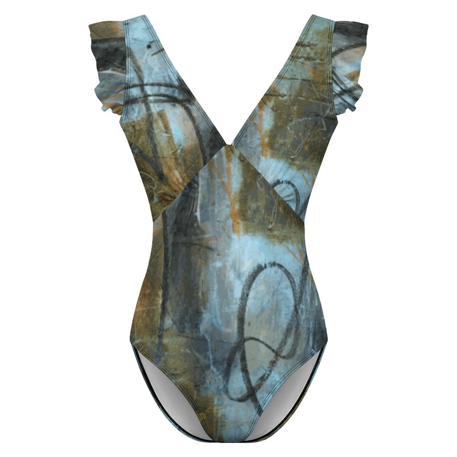 Women's Ruffled Sleeve One Piece Swimsuit(All-Over Printing)