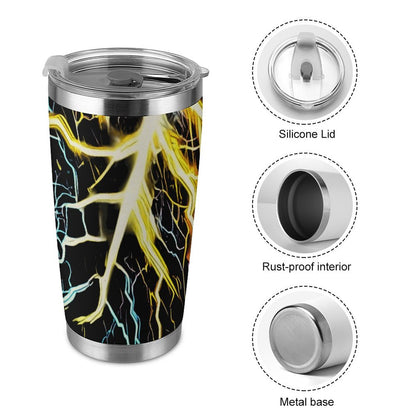 Electrifying 20oz Silver Rim Car Cup