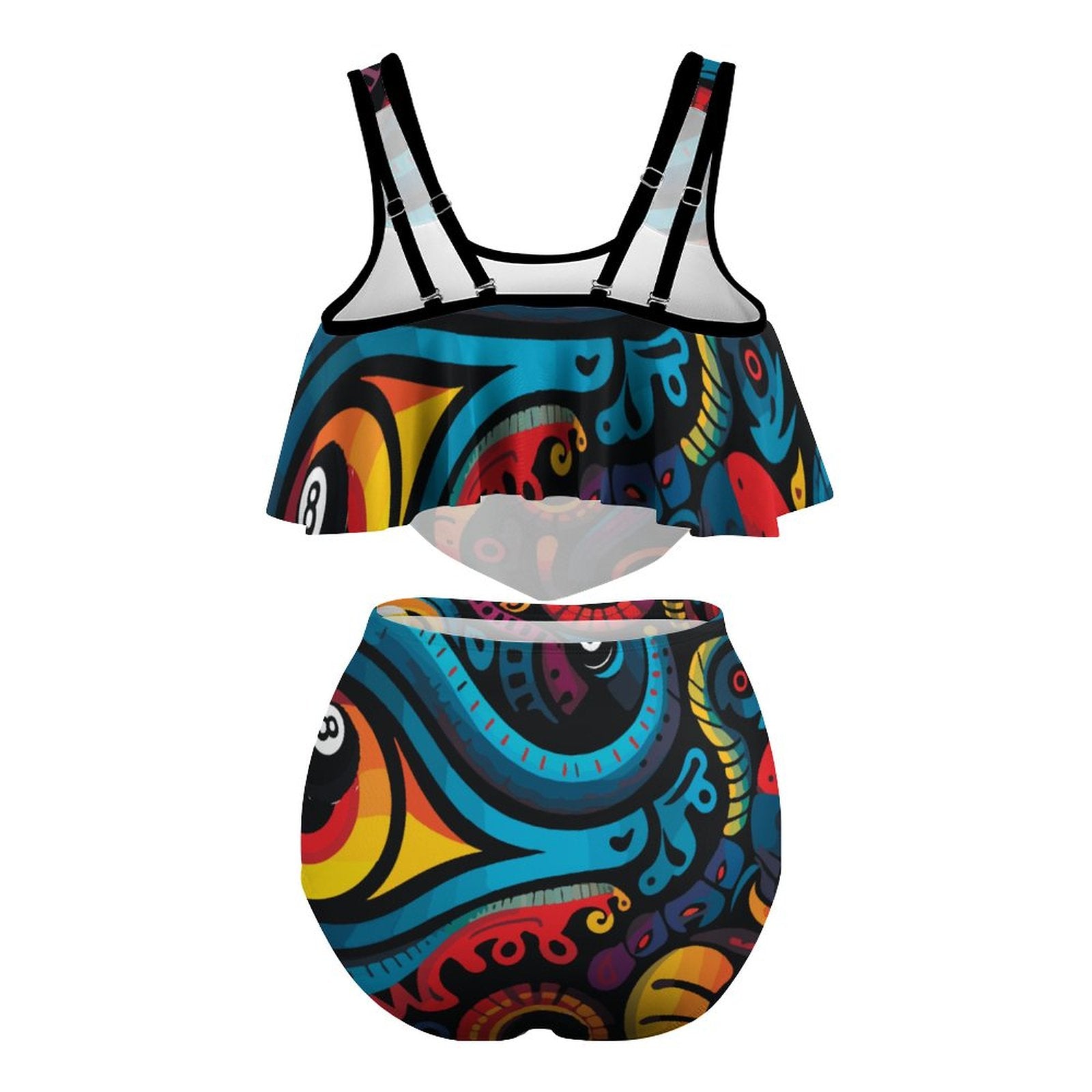 Plus Size Women's Two piece Swimsuit with Tankini(All-Over Printing)