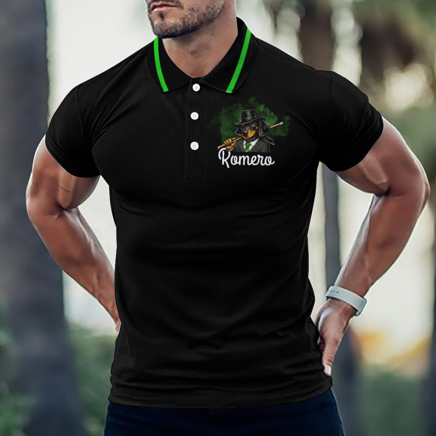 High I-Cue MN Team Polo Shirt with plain sleeves - Jersey material