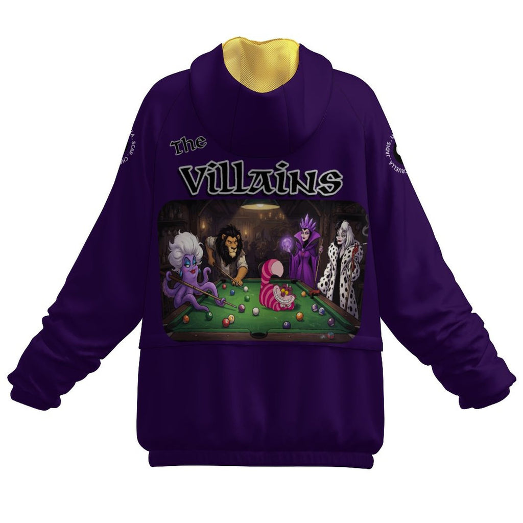 The Villains Double-Layered Hoodie with Pockets and Zipper