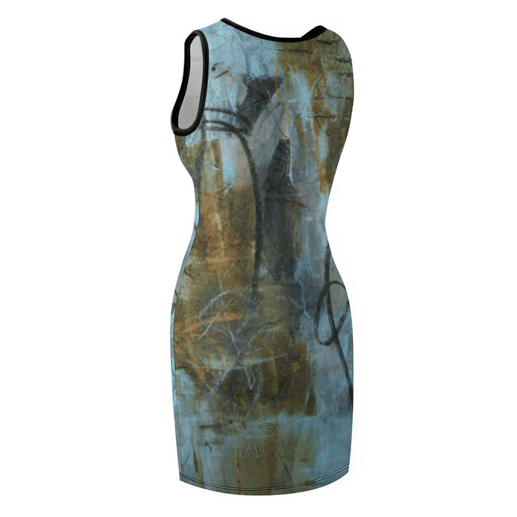 Sleeveless Ladies Tank Dress(All-Over Printing)