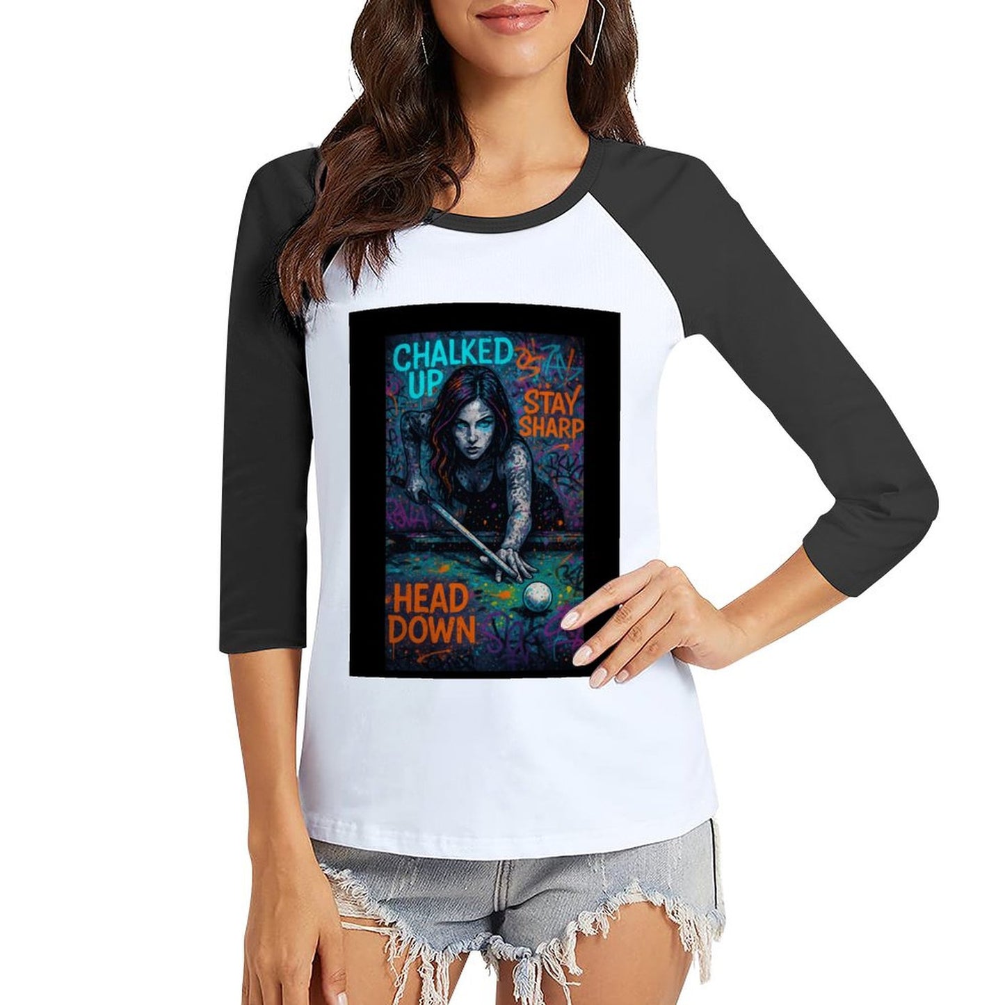 Chalked Up Raglan Women's 3/4 Sleeve T-shirt