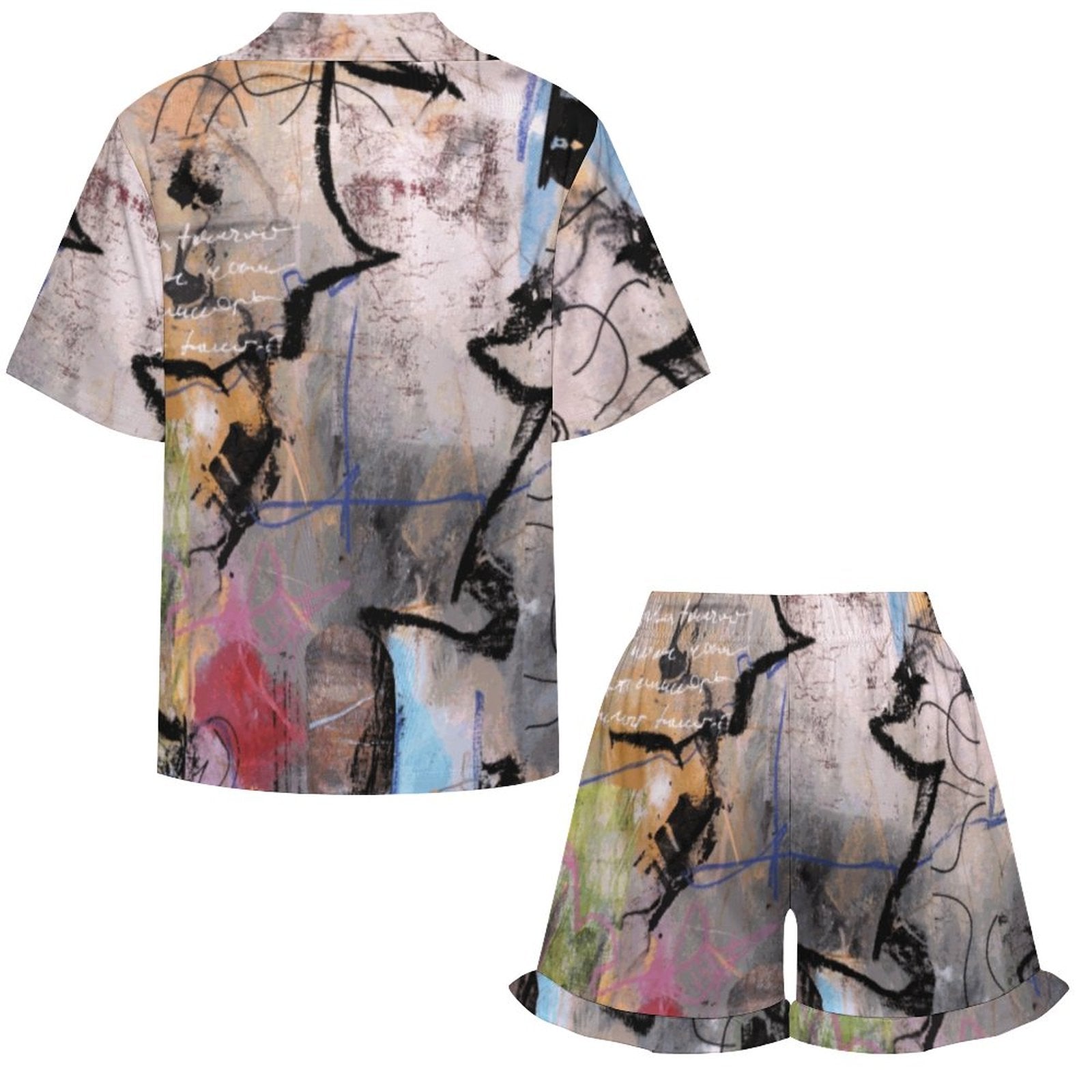 City Collection - Women's Ruffled Short-Sleeve Pajama Set