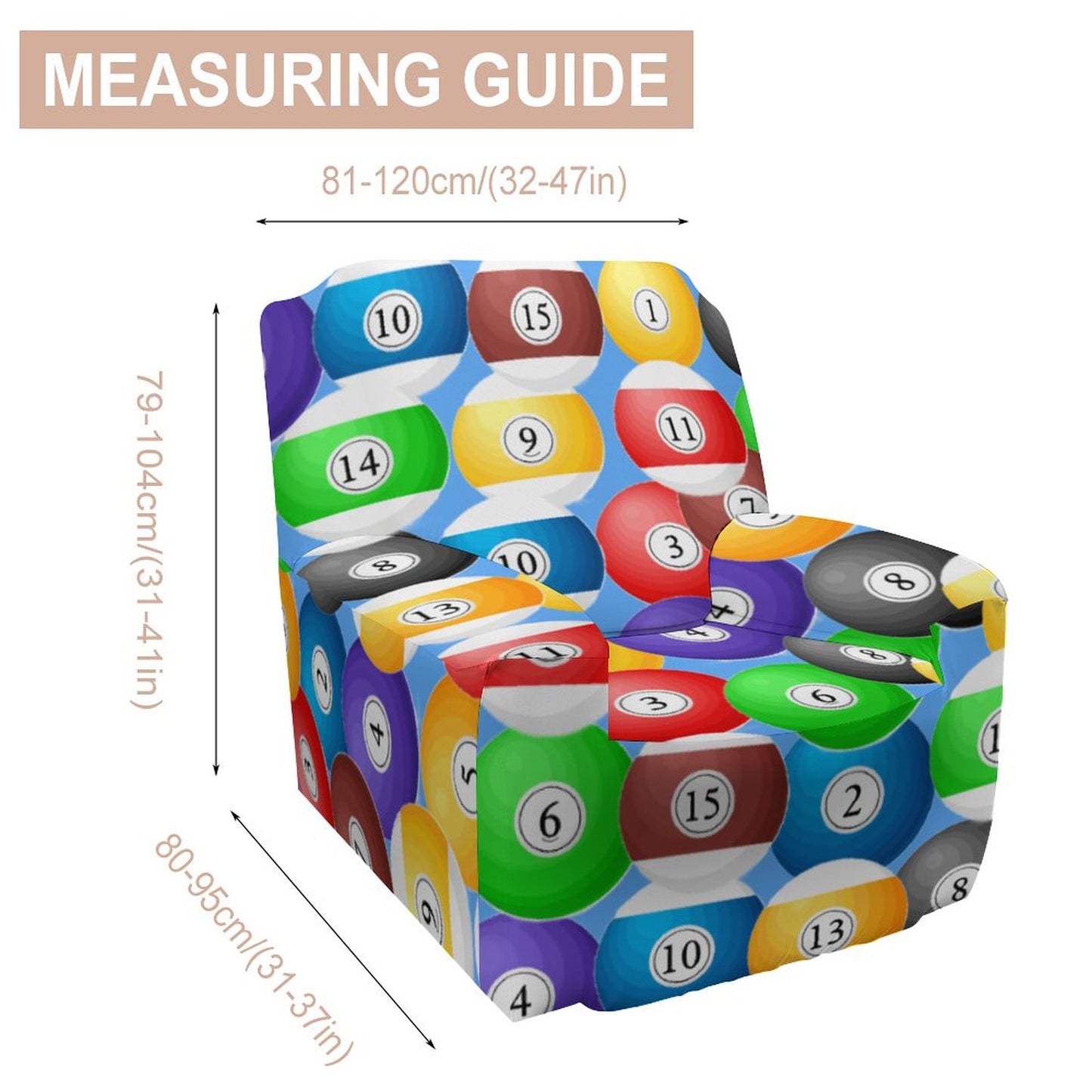 Pool Balls Collection: Single Sofa Cover