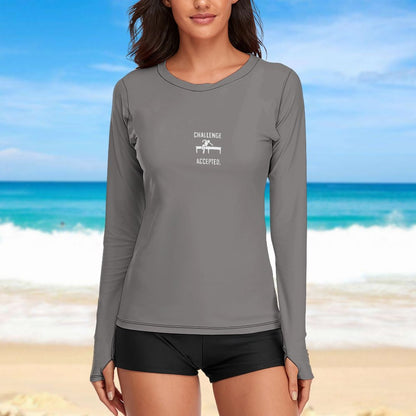Women's Long Sleeve Sun Protection Shirt-UPF 40 UV Rash Guard for Hiking(All-over Printing)