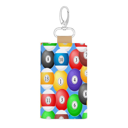 Leather Key Holder Pouch – Pool Balls Collection