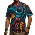 Dead Stroke  Cotton Men's Cuban Collar Short-Sleeve Shirt