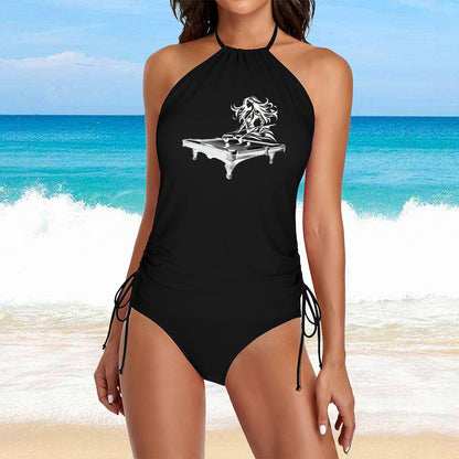 Just Playing Pool: High Neck 2-Piece Swimsuit Set