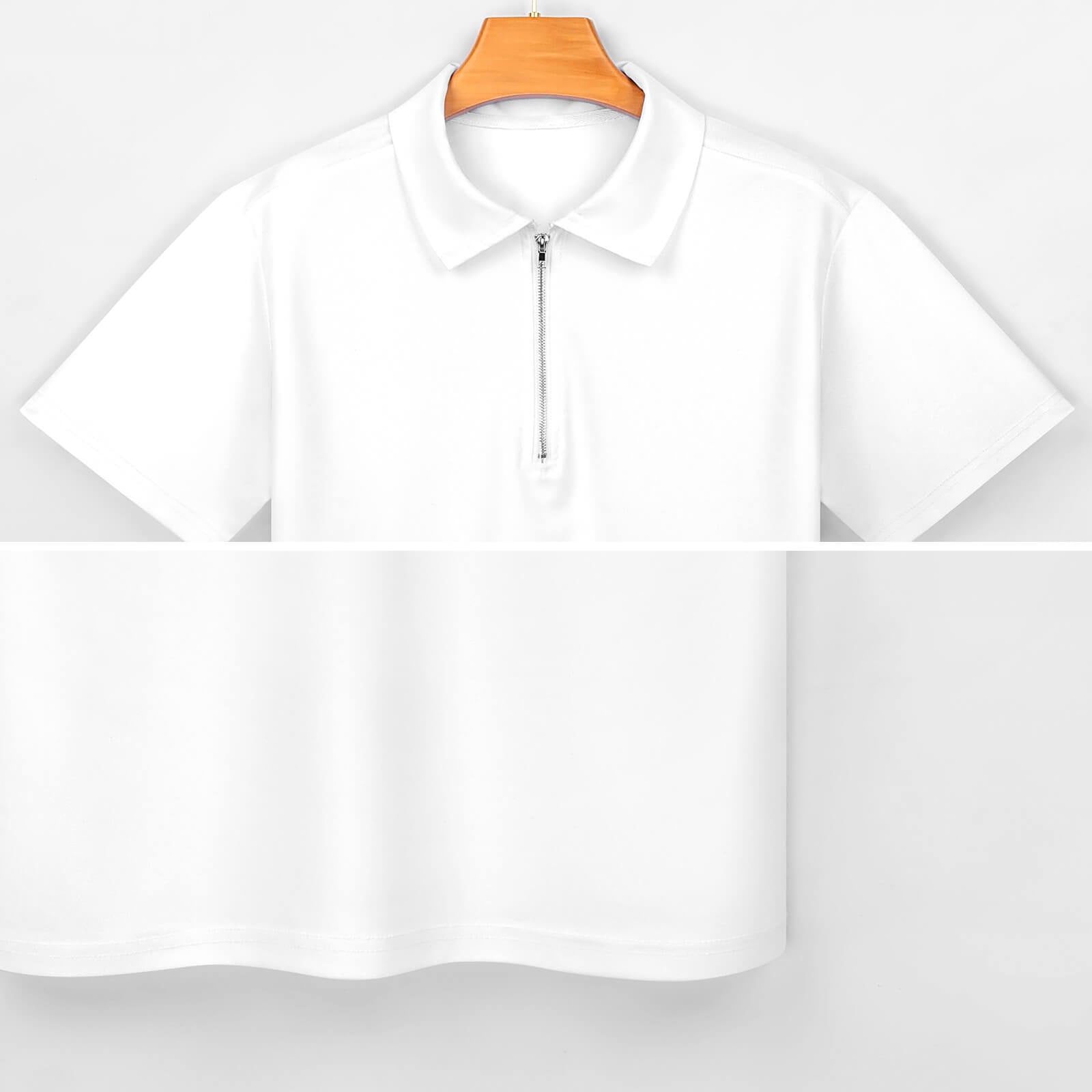 Dead Stroke Cotton Zip Short Sleeve POLO Shirt for Men(
