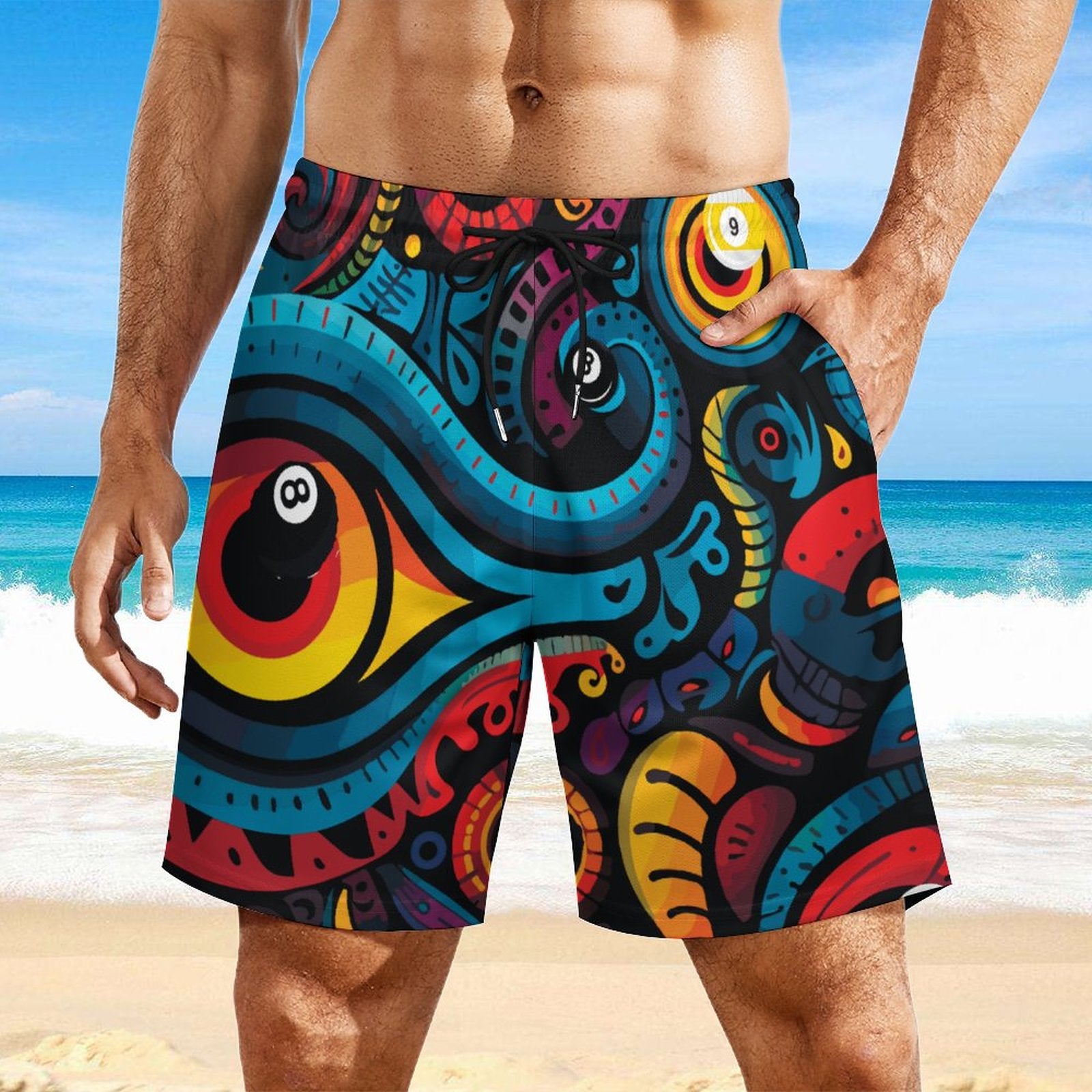 Men's Hawaiian shorts with 4 Pockets