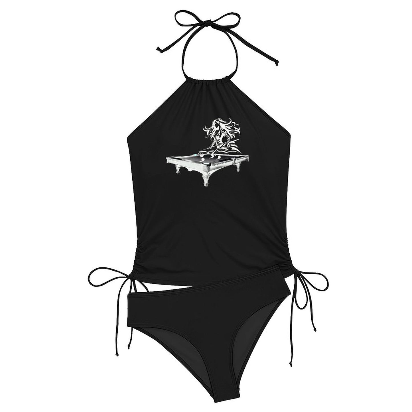 Just Playing Pool: High Neck 2-Piece Swimsuit Set