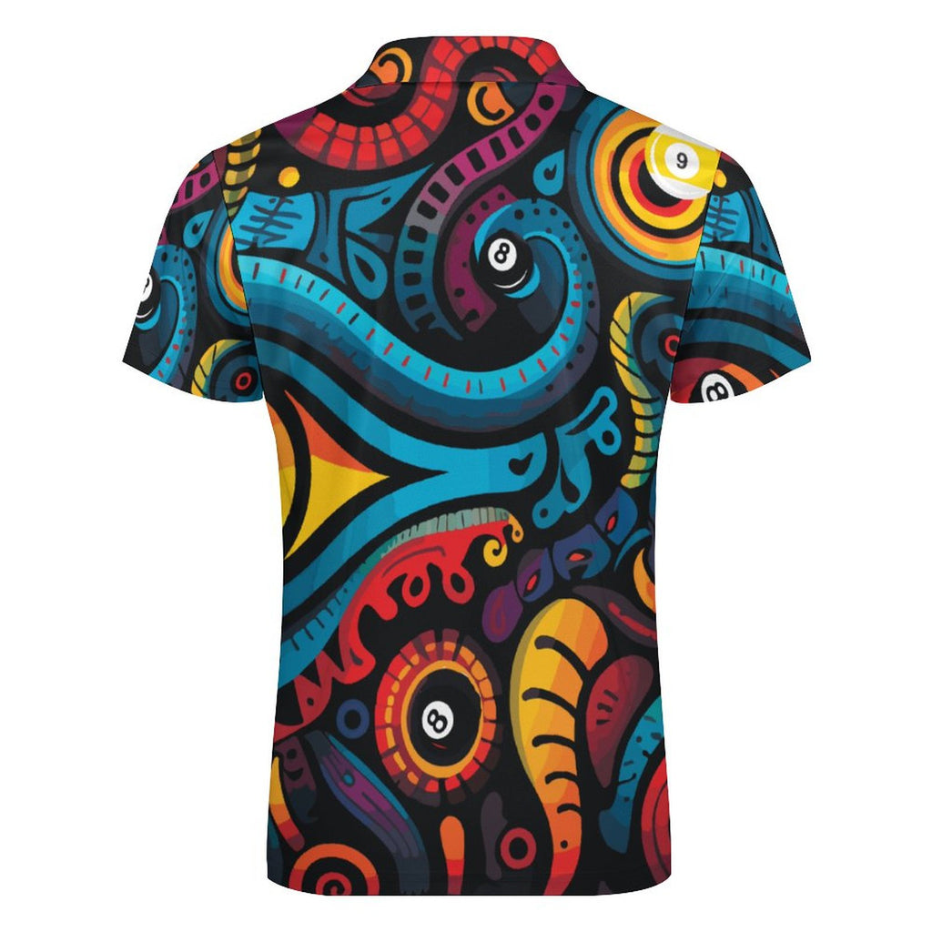 Dead Stroke Cotton Zip Short Sleeve POLO Shirt for Men(