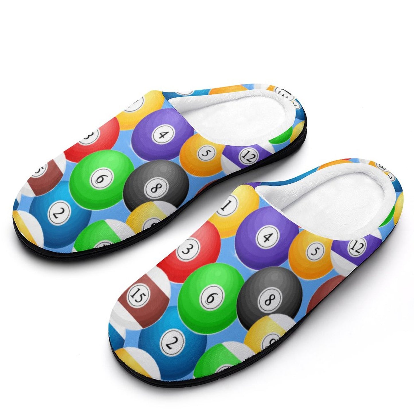 Pool Balls Cotton Women's Slippers – Comfortable Indoor House Slippers