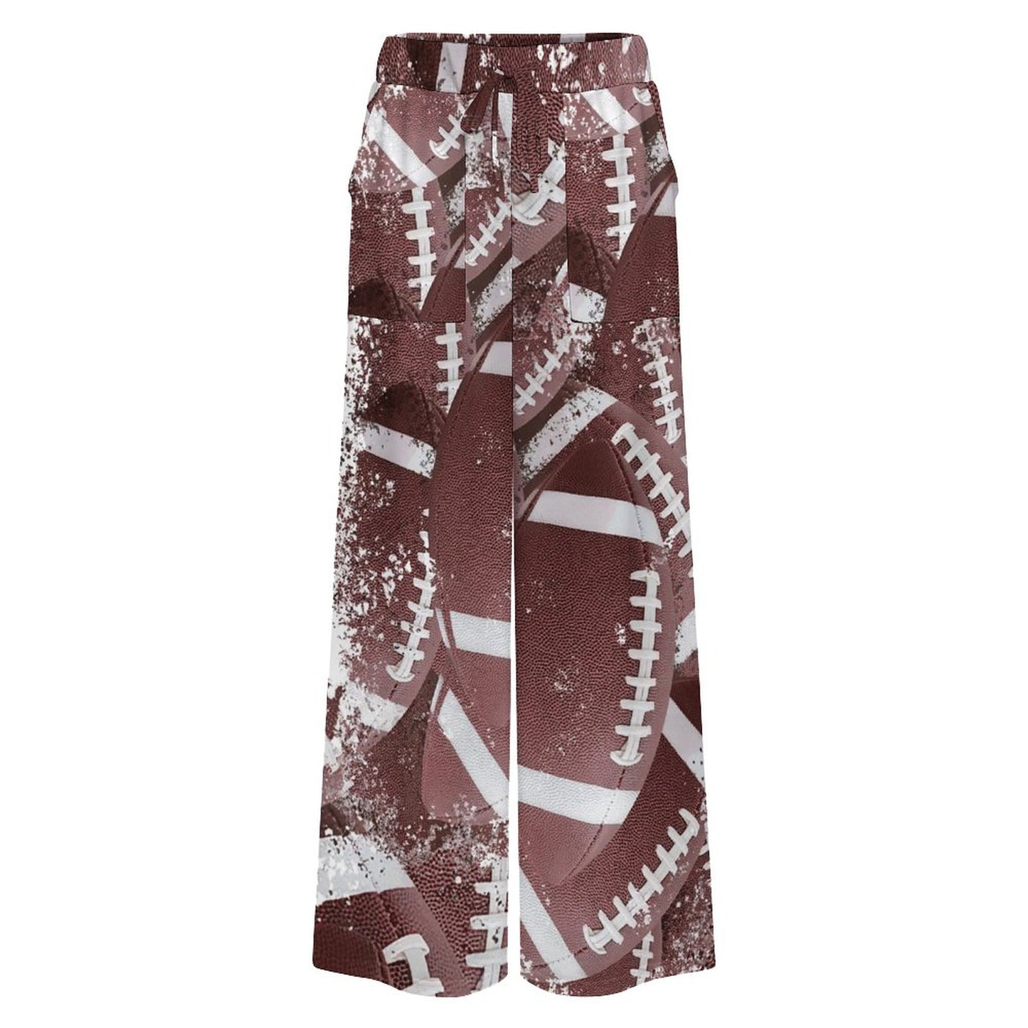 Women’s High-Waisted Wide Leg Football Pants – Soft Faux Cotton Comfort