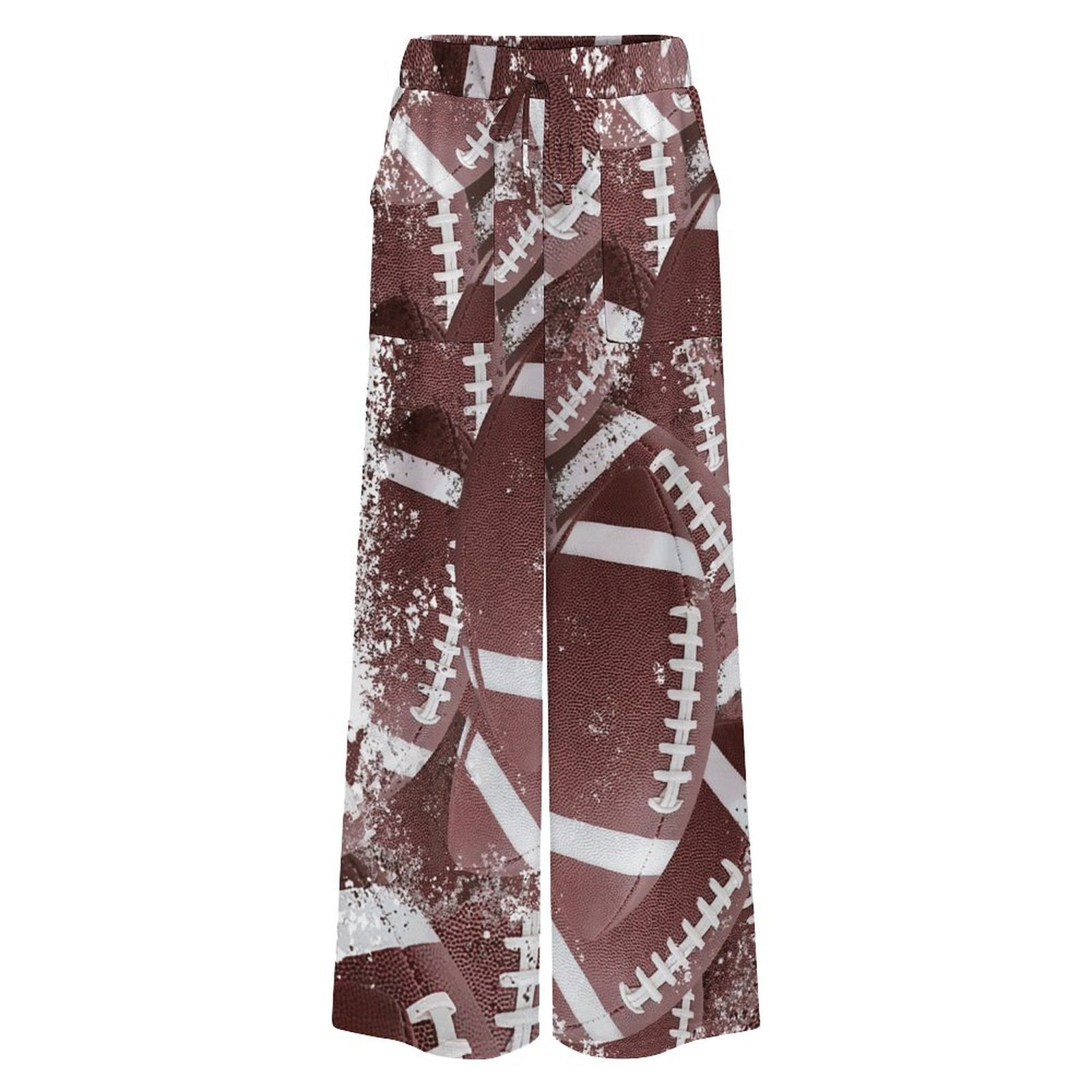 Women’s High-Waisted Wide Leg Football Pants – Soft Faux Cotton Comfort
