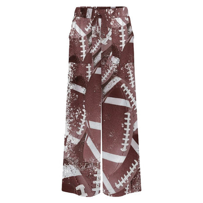 Women’s High-Waisted Wide Leg Football Pants – Soft Faux Cotton Comfort