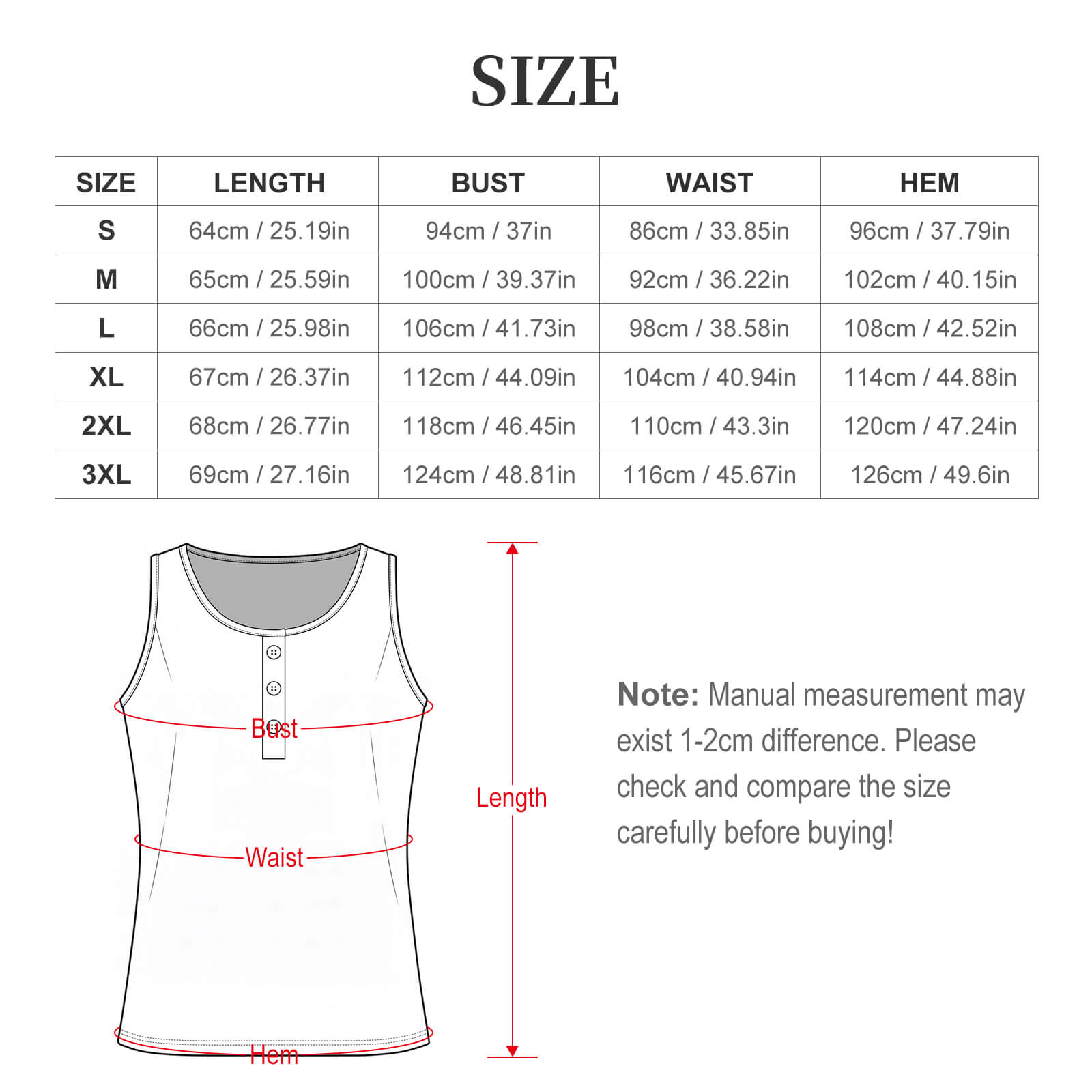 The Villains Women's 3 Button Tank