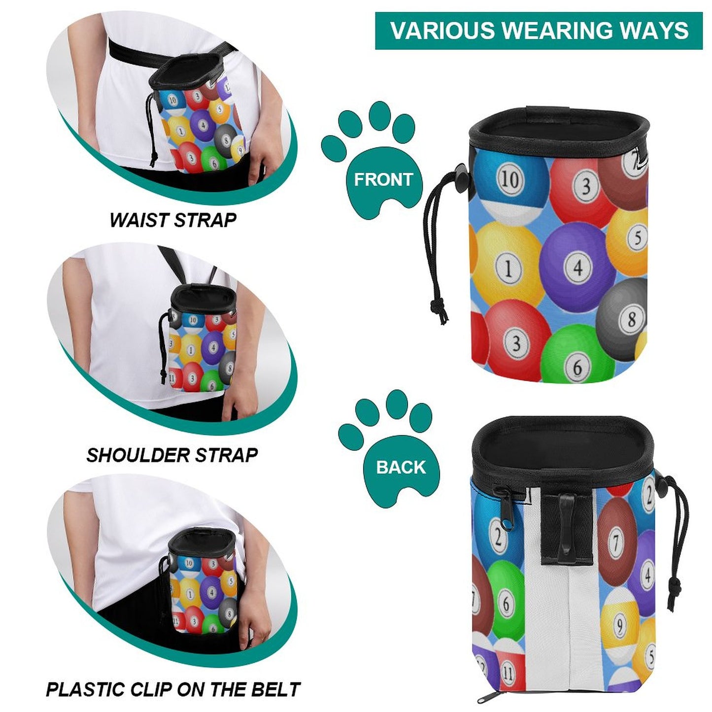 Pool Balls Collection: Dog Treat Training Bag