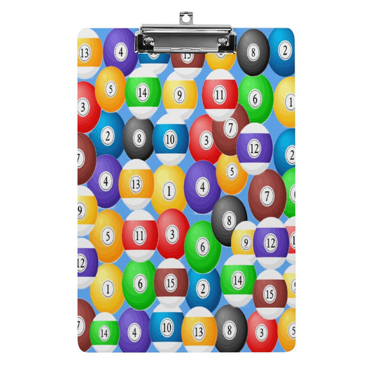 Pool Balls Collection: Acrylic Clipboard (A4)